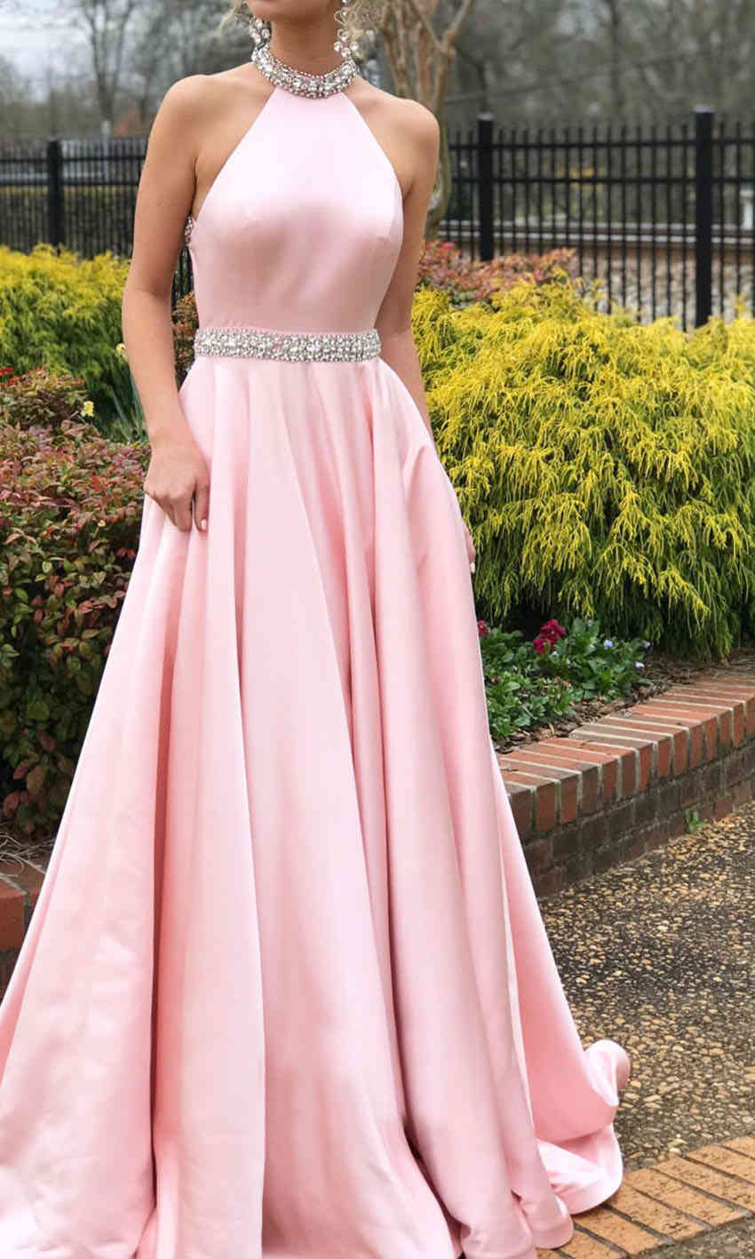 The Allure Of Pink Satin Prom Dresses Selected Girls Prom Party Outfit 9592